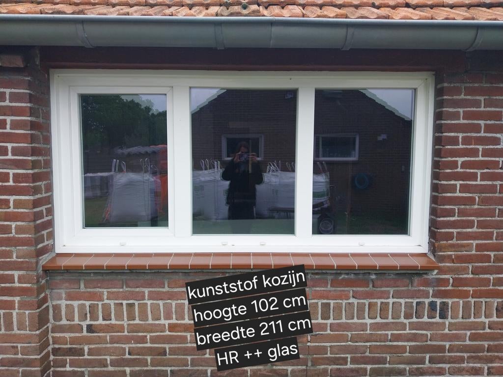 Kunststof raamkozijn met HR++ glas - 102x211 cm, Doe-het-zelf en Verbouw, Kozijnen en Schuifpuien, Ophalen, Kunststof, Gebruikt