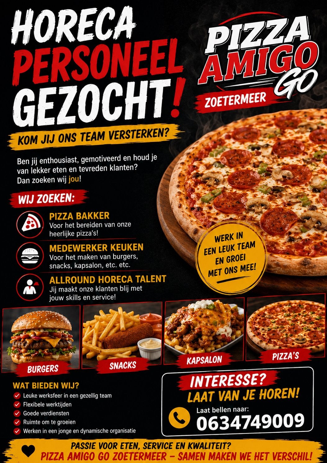 Horeca personeel gezocht zoetermeer, Ophalen of Verzenden