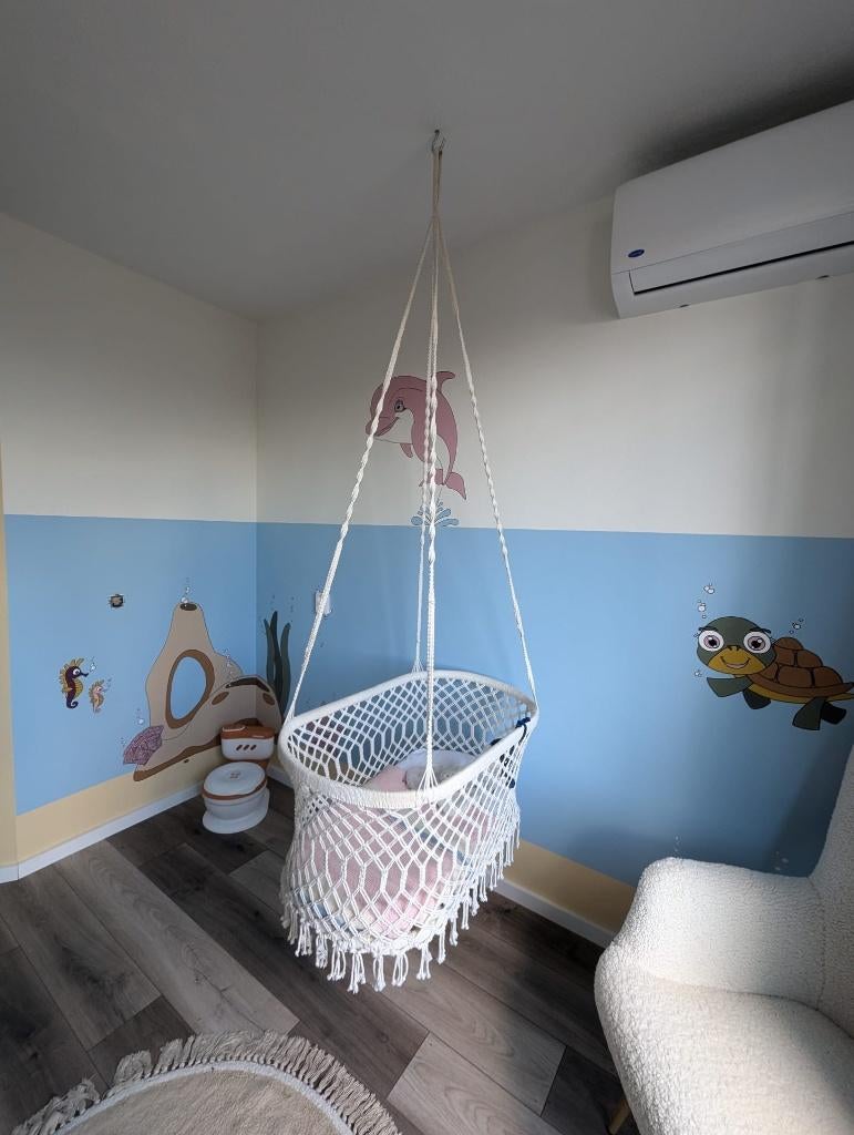 Macramé hangwieg, Kinderen en Baby's, Babywiegjes en Ledikanten, Ophalen, Zo goed als nieuw, Wieg