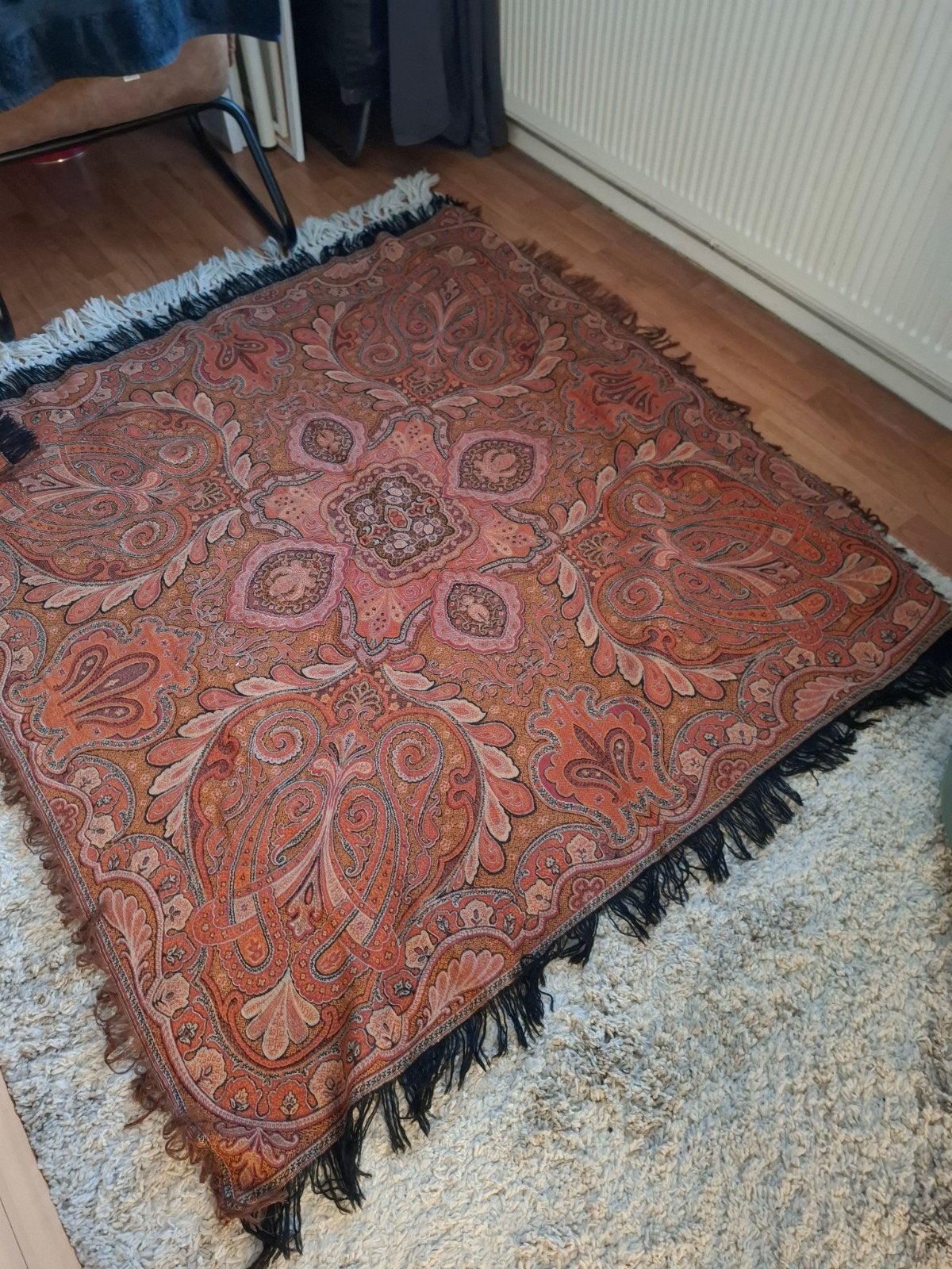 Vintage Paisley Doek / Wandkleed met Franjes, Ophalen of Verzenden