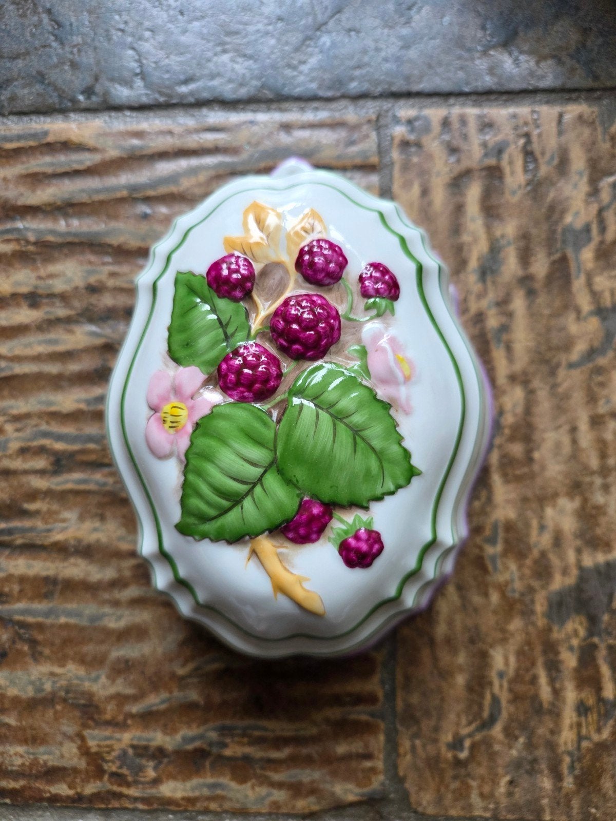 Franklin Mint puddingvorm cordon blue framboos, Ophalen, Zo goed als nieuw, Porselein, Overige typen