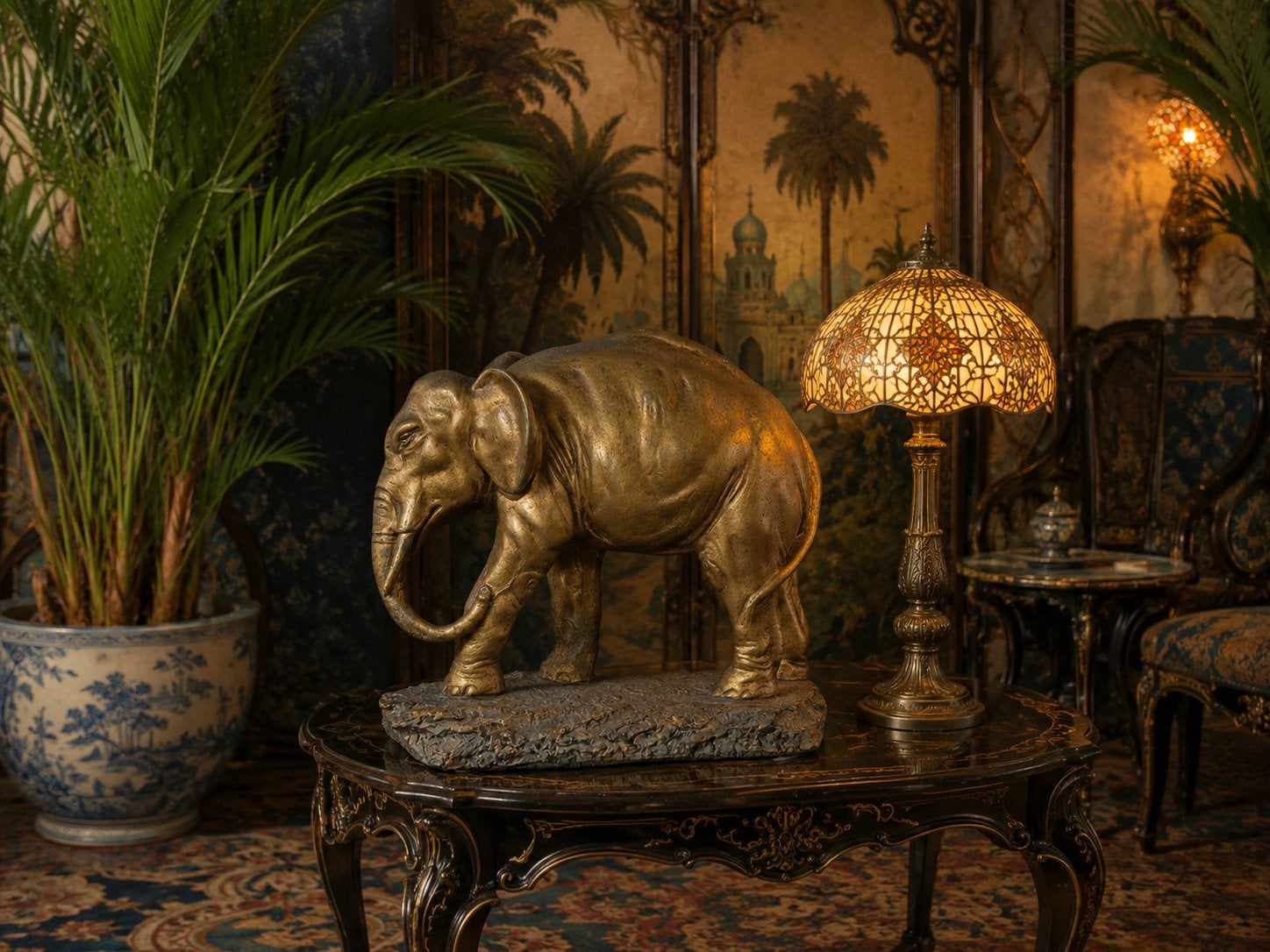 Grote Olifant uit de Art Nouveau. In goud. Rond 1900-1920, Ophalen of Verzenden