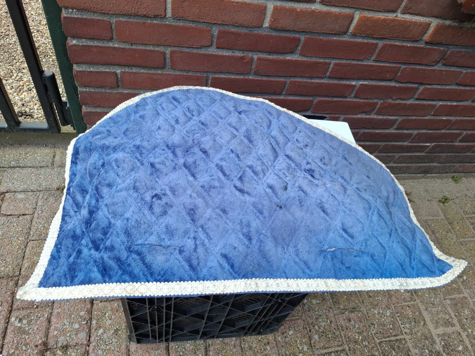 Blauw/wit auto vrachtwagen matje decoratie, Ophalen