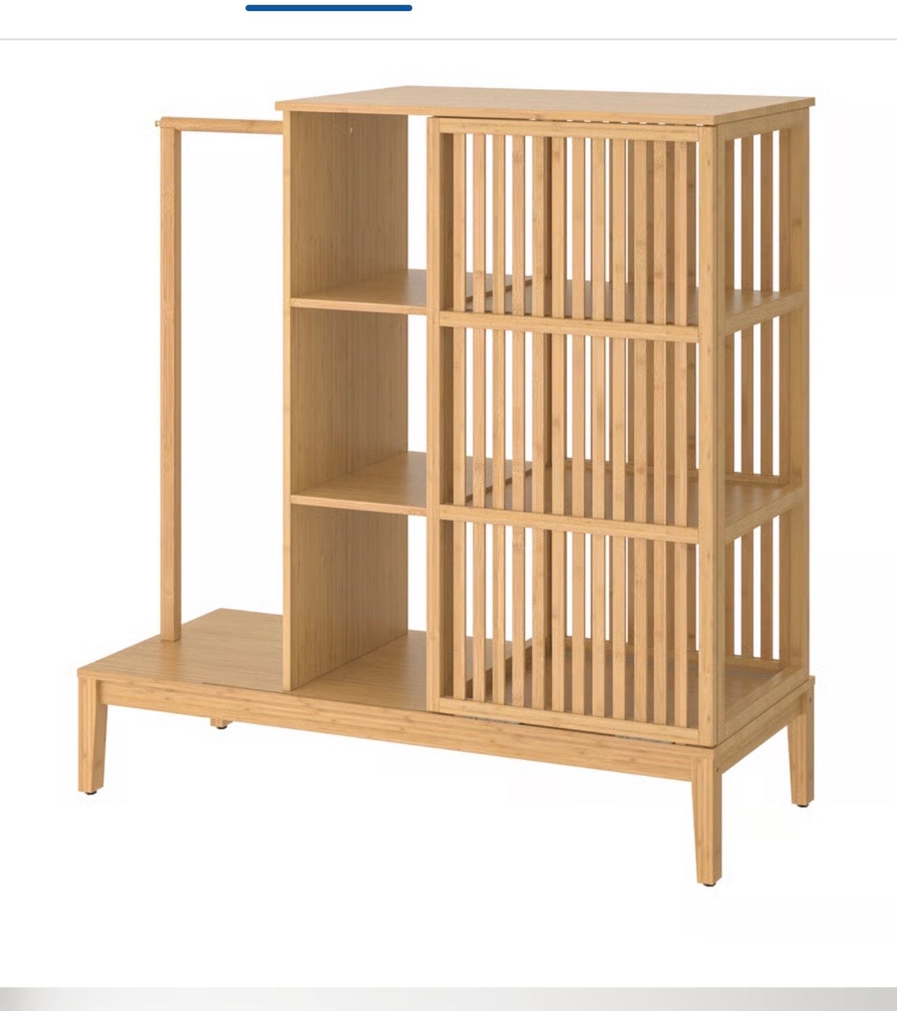 IKEA NORDSIKA Kledingrek met opbergruimte bamboe, Ophalen, Zo goed als nieuw