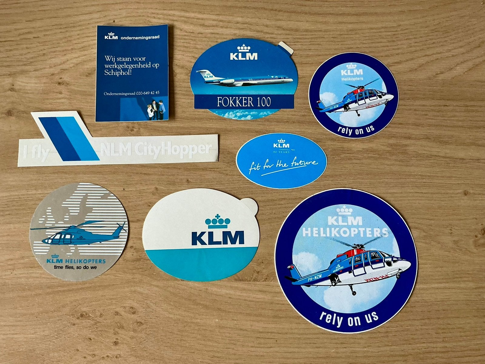 Verzameling KLM stickers, Verzenden, Zo goed als nieuw, Patch, Badge of Embleem