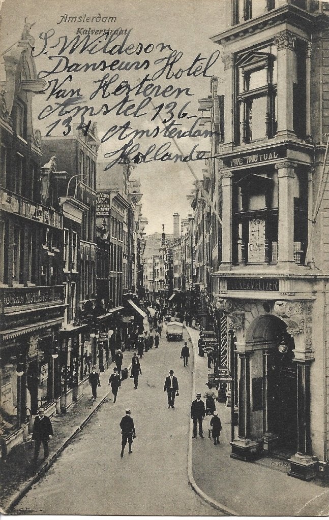 Amsterdam - 1 - Kalverstraat - antiek uit 1923, Ophalen of Verzenden, 1920 tot 1940, Gelopen, Noord-Holland