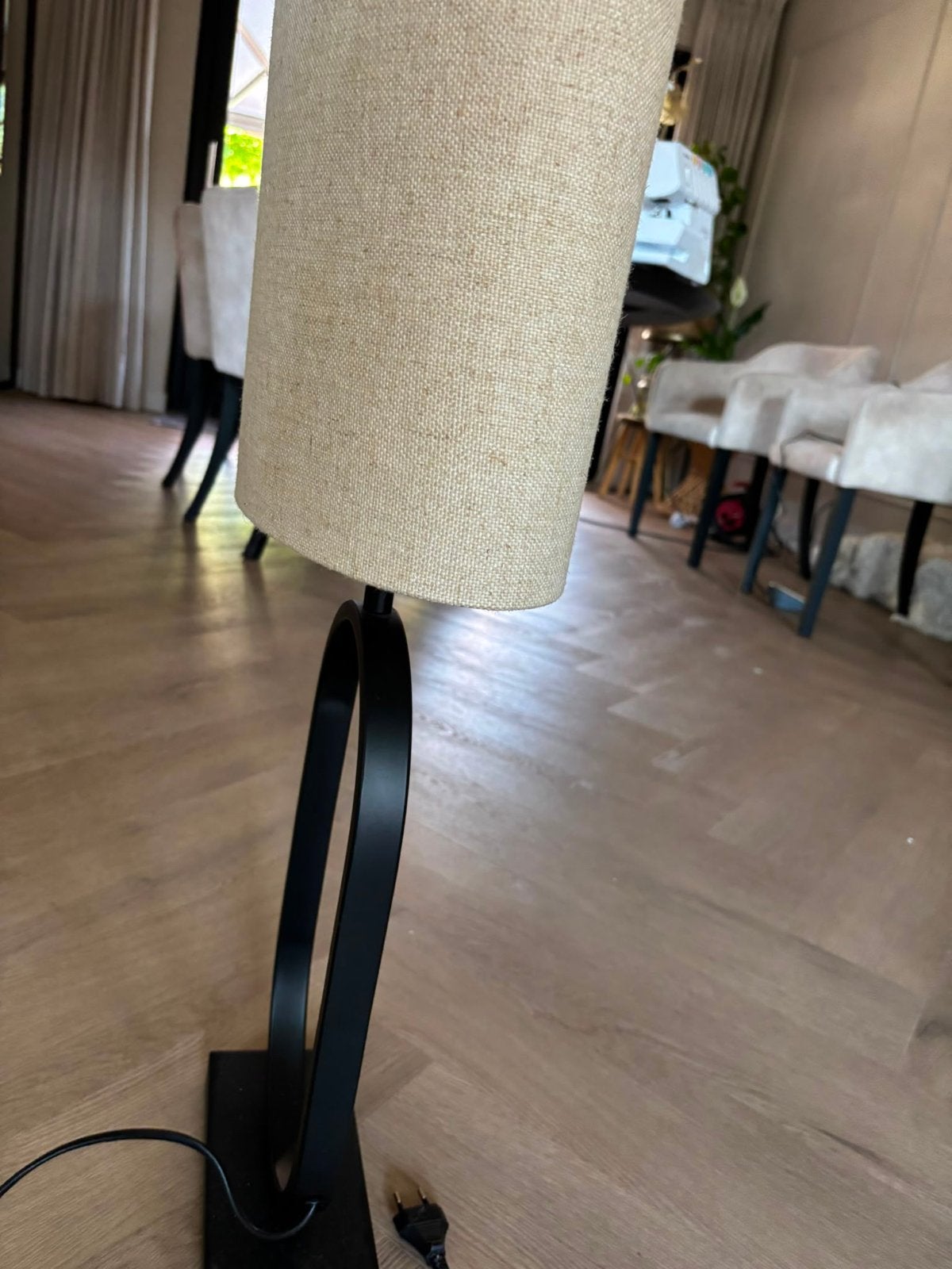 Tafellamp Light & Living Jamiri/Livigno Zwart/Naturel, Ophalen, Zo goed als nieuw, Metaal, Light & Living