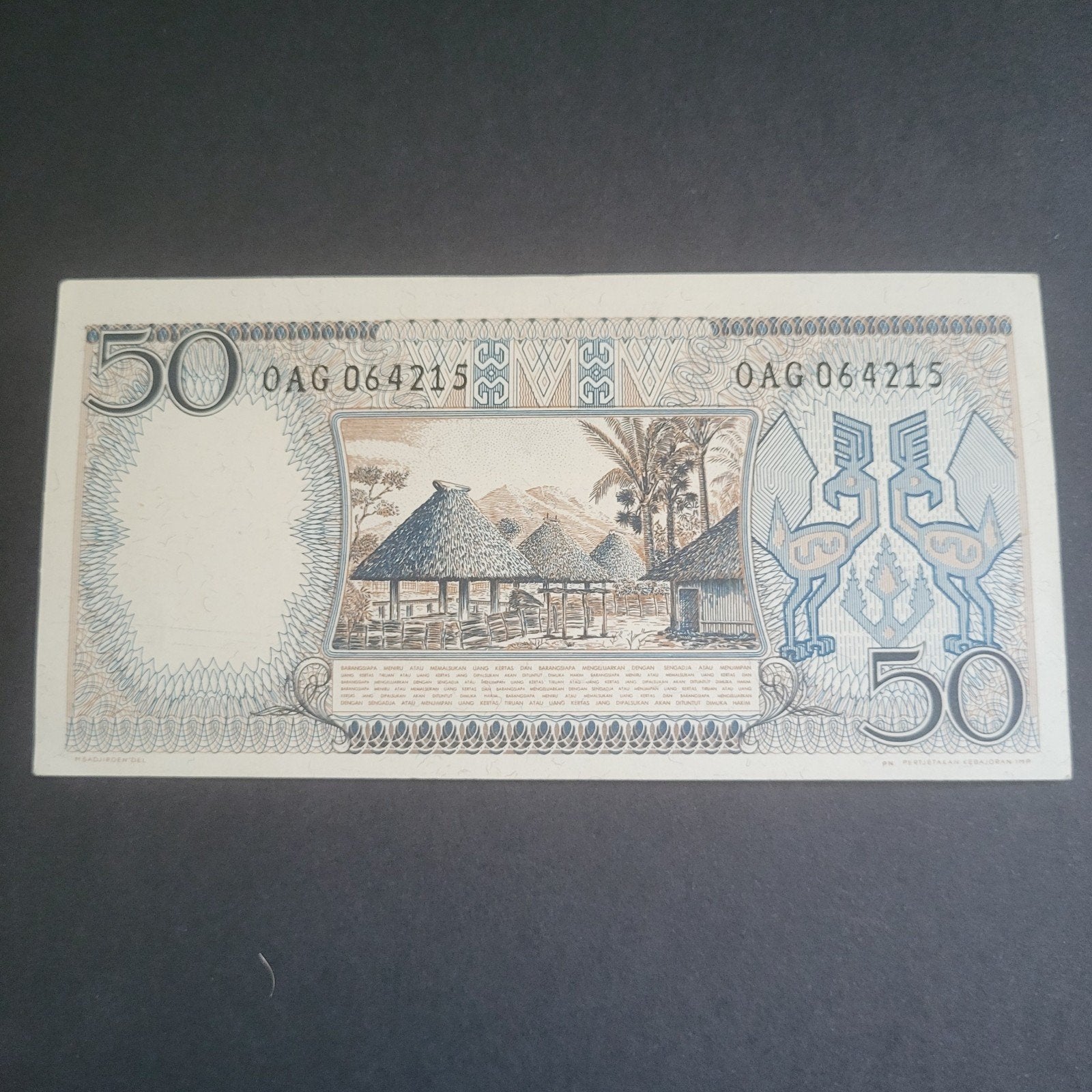 Indonesische 50 Rupiah bankbiljet uit 1964, Verzenden, Zuidoost-Azië, Los biljet