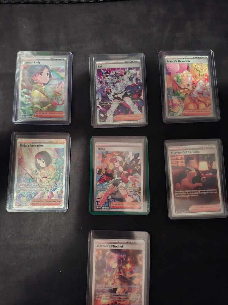 Pokémon Kaarten hits Trainer sirs, Ophalen of Verzenden, Zo goed als nieuw, Meerdere kaarten, Foil