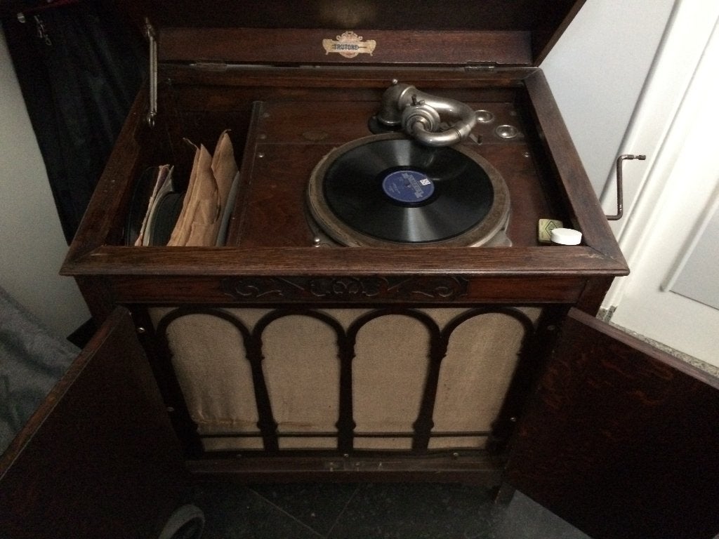 Antieke Tritone Grammofoon met Platen, Ophalen, Gebruikt