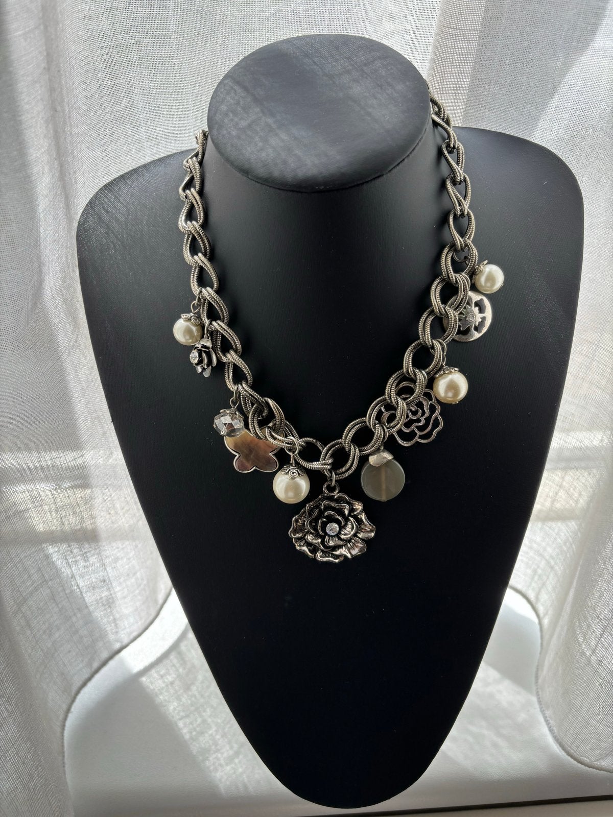 Just a Touch,  Stijlvolle ketting…… Vintage, Gebruikt, Ophalen of Verzenden, Zilver, Overige materialen