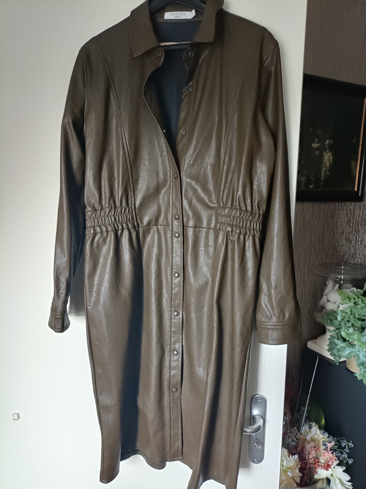 Costes Rebel imitatie leren jurk XL - Bruin, Kleding | Dames, Bruin, Maat 42/44 (L), Ophalen of Verzenden, Zo goed als nieuw
