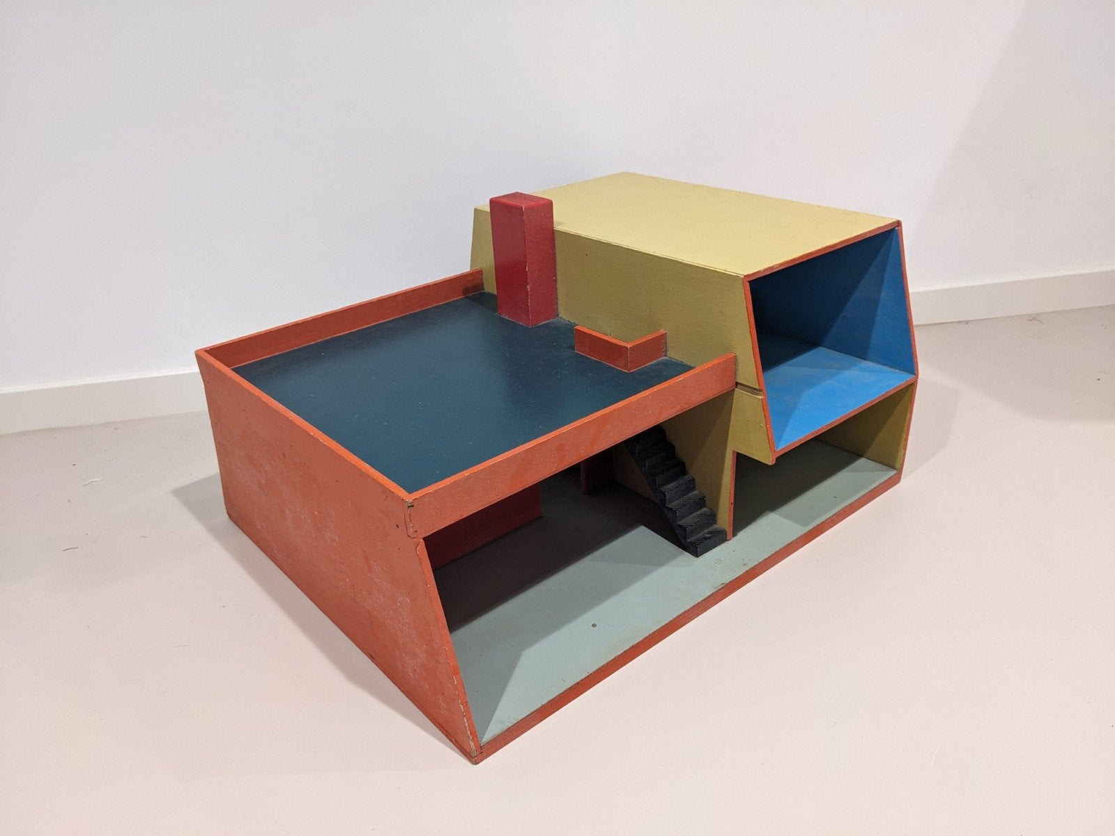 Uniek Retro Vintage Poppenhuis / Garage - Handgemaakt, Ophalen, Gebruikt, Poppenhuis