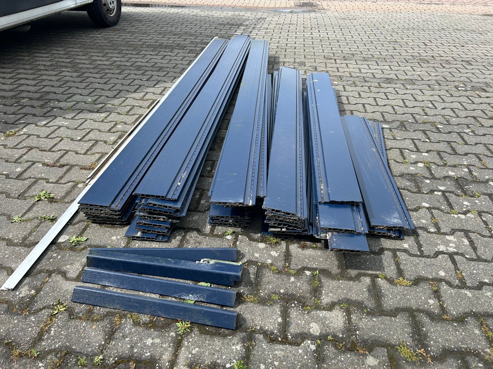 Keralit plankprofiel donkerblauw gebruikt,, Doe-het-zelf en Verbouw, Platen en Panelen, Ophalen, Zo goed als nieuw, Overige materialen