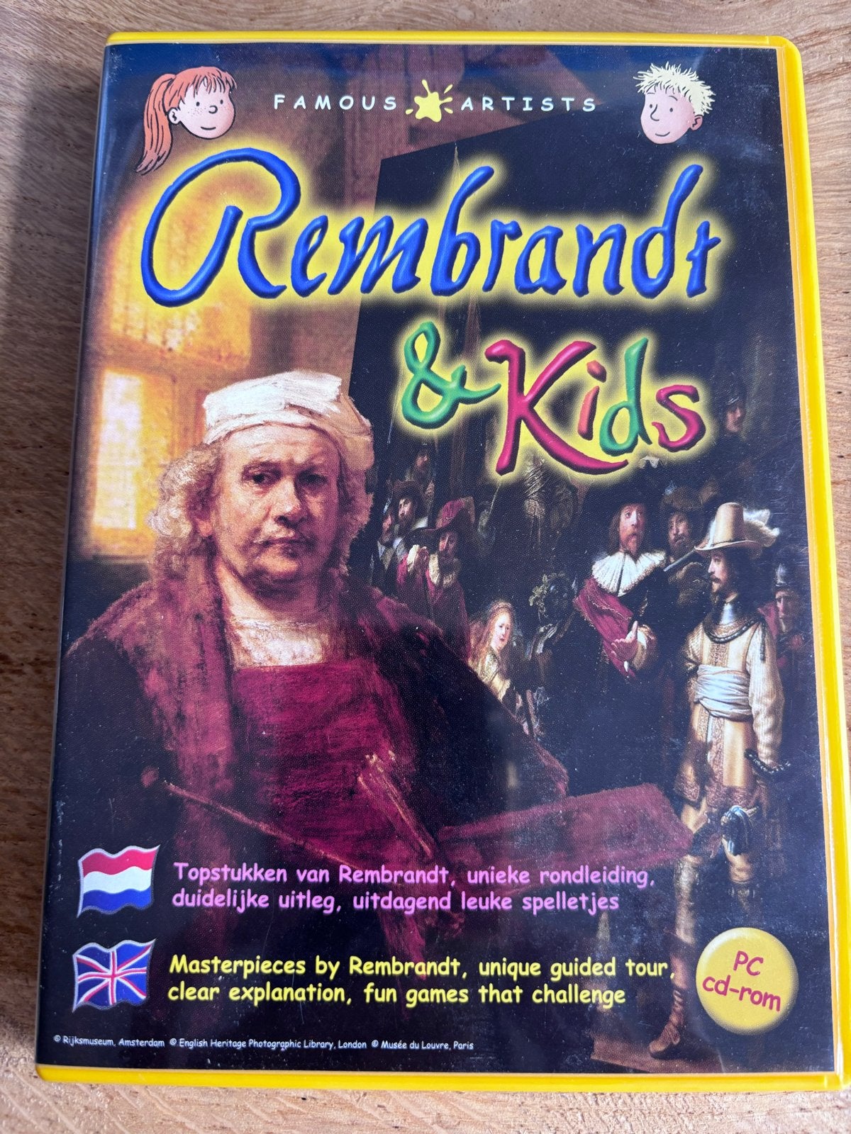 Cd-rom Rembrandt & Kids: Spelletjes, rondleiding, uitleg, Puzzel en Educatief, Gebruikt, 1 speler, Ophalen of Verzenden