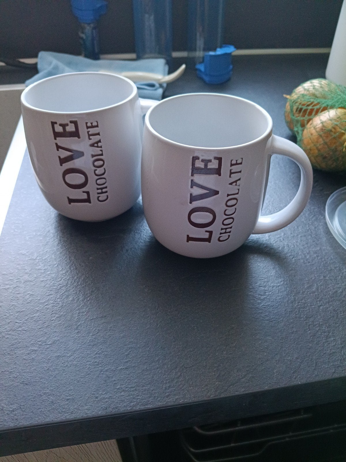 Set van 2 Gusto mokken 'Love Chocolate', Overige merken, Keramiek, Zo goed als nieuw, Modern