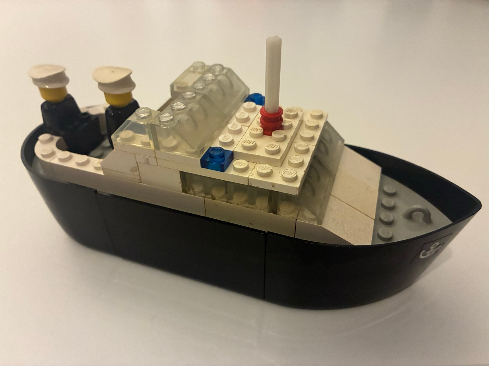 Vintage Lego politieboot met bouwtekening set 314, Gebruikt, Overige thema's, Lego, Ophalen of Verzenden