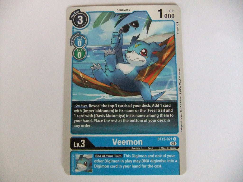 Digimon Card Game Veemon BT12-021, Hobby en Vrije tijd, Verzamelkaartspellen | Overige, Zo goed als nieuw, Losse kaart, Verzenden