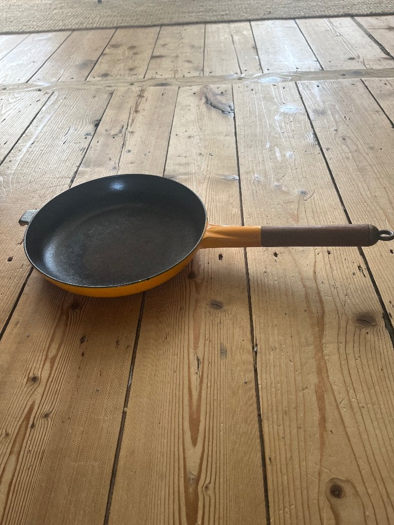 Le Creuset koekenpan 26 cm geel, Koekenpan, Gebruikt, Gietijzer, Le Creuset