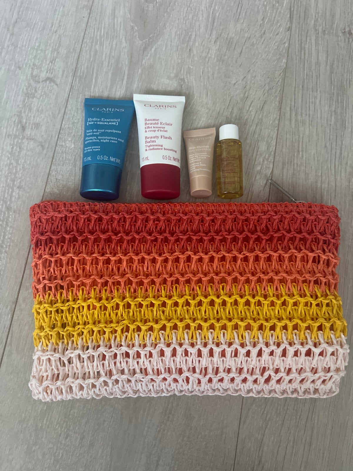Clarins Skincare Set met Make-up Tasje, Ophalen, Overige kleuren, Gehele gezicht, Nieuw