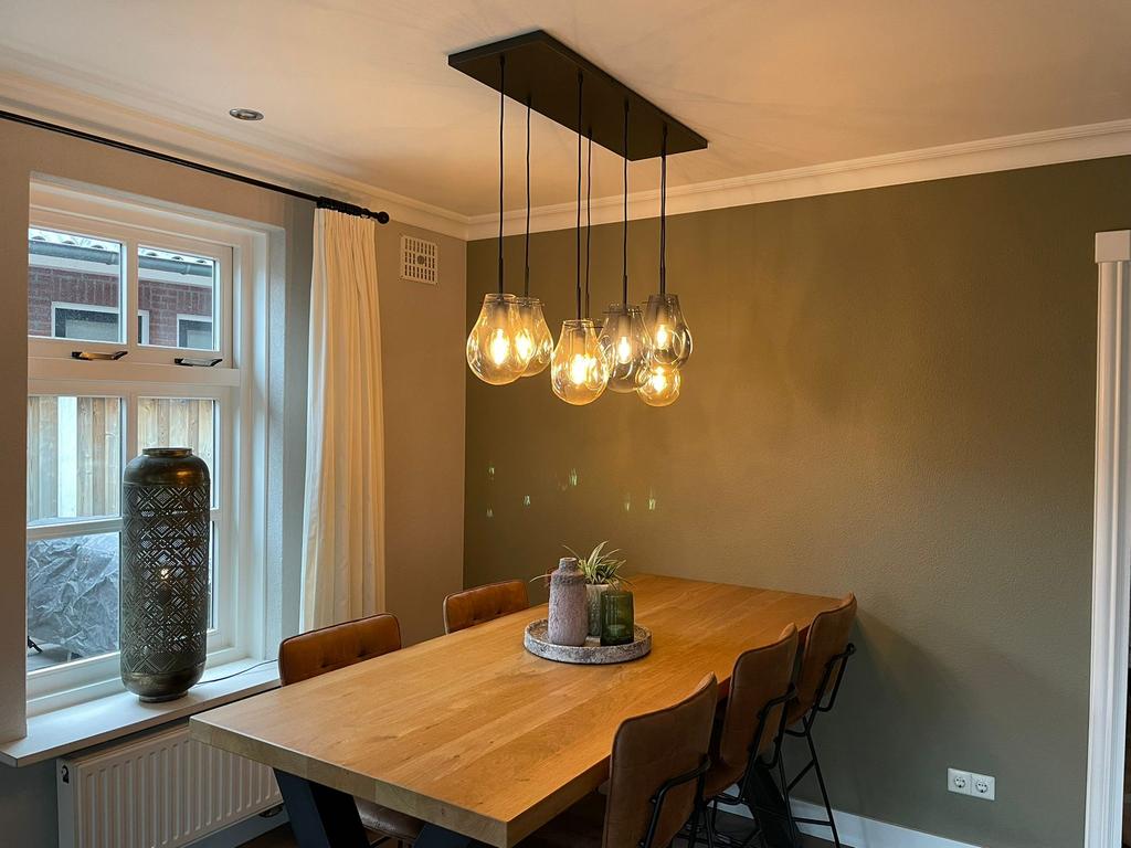 Coco maison charlie 7 lichts hanglamp, Ophalen, Minder dan 50 cm, Glas, Hotel chique