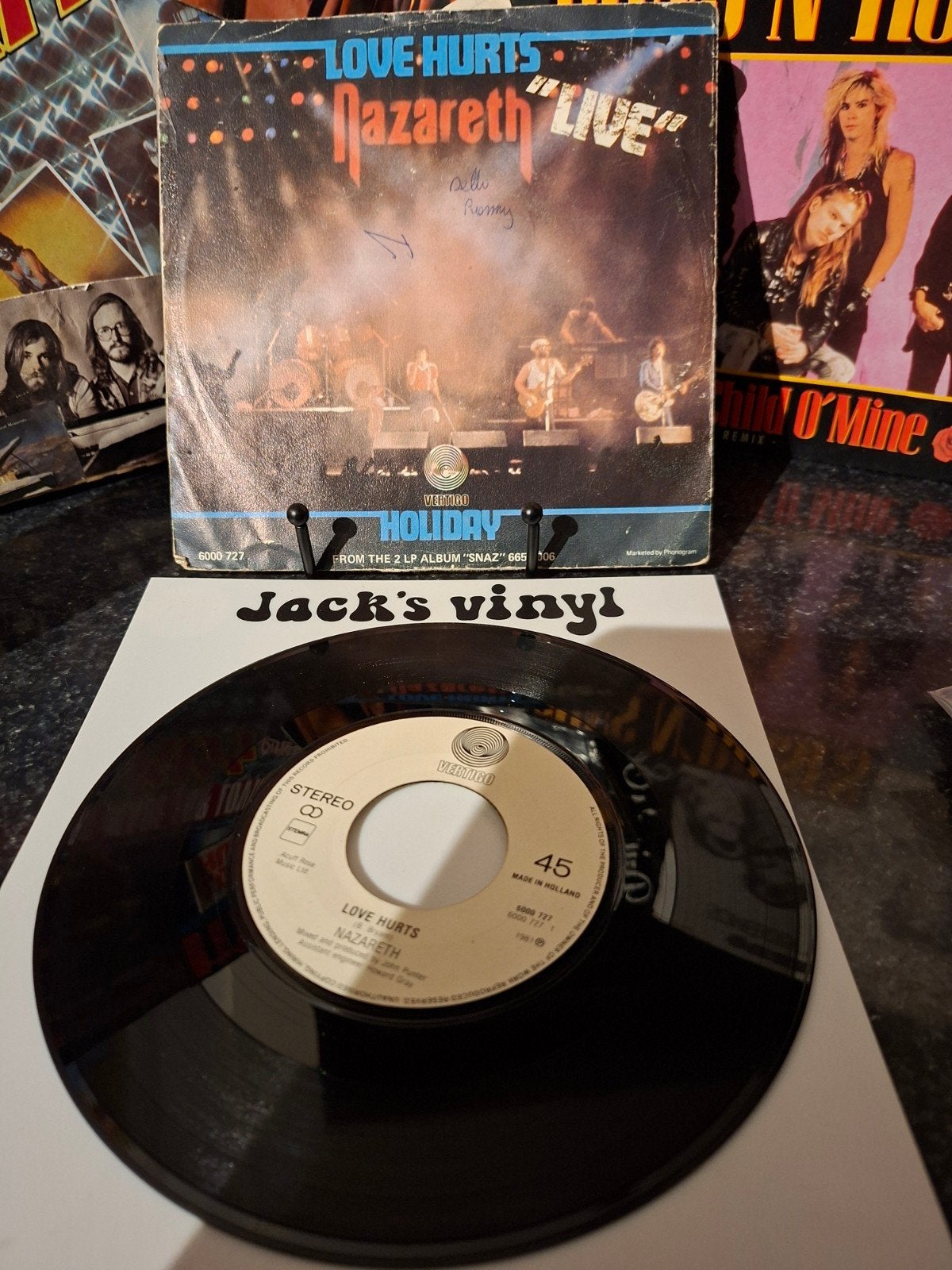 Nazareth - Love Hurts (Live) 7 inch vinyl single 1982, Gebruikt, 7 inch, Ophalen of Verzenden, Beschermende buitenhoes
