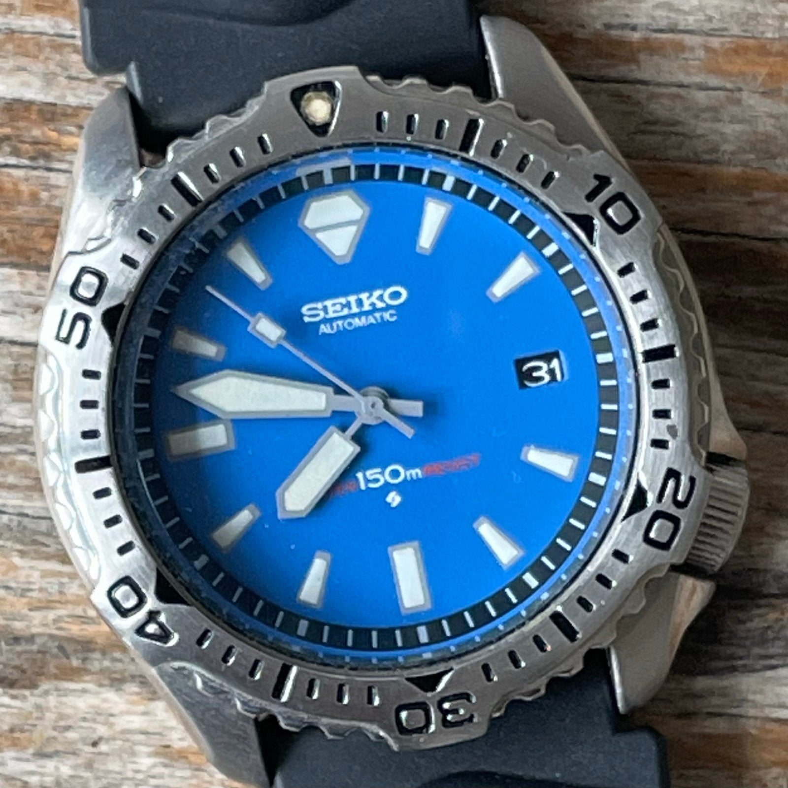 Seiko 'Blue Diamond' Plo-Prof Staal Bezel automaat, Ophalen of Verzenden, Gebruikt, Blauw