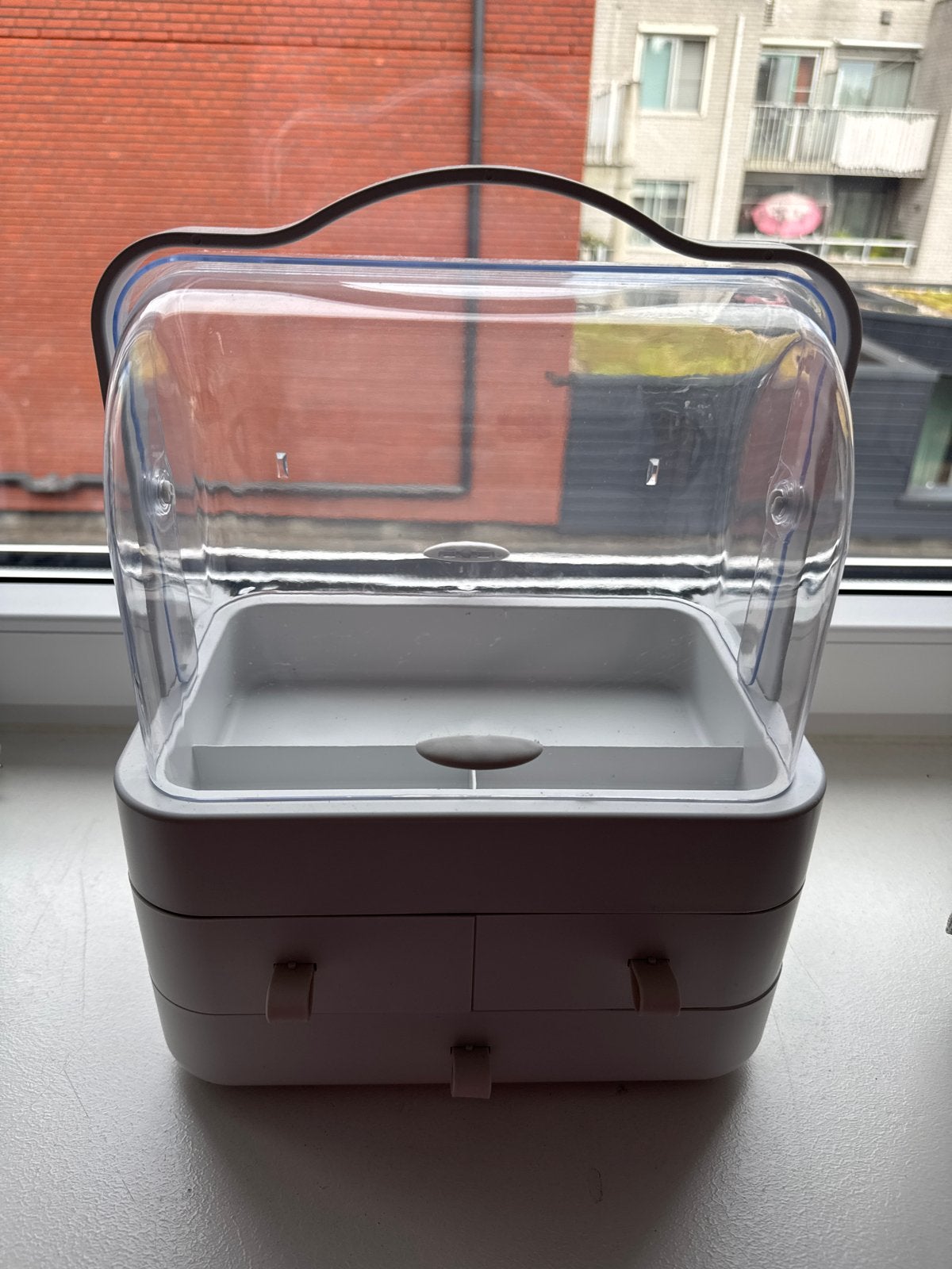 Make-up Organizer met Lades en Transparante Kap, Ophalen, Zo goed als nieuw, Wit, Hardcase