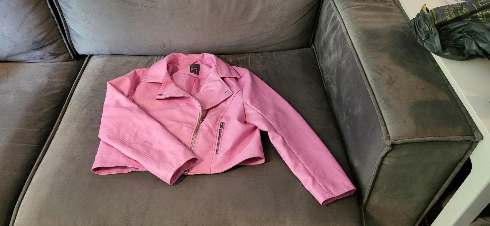 Roze leren bikerjack van Primark - Maat 44 (L), Primark, Maat 42/44 (L), Ophalen of Verzenden, Zo goed als nieuw