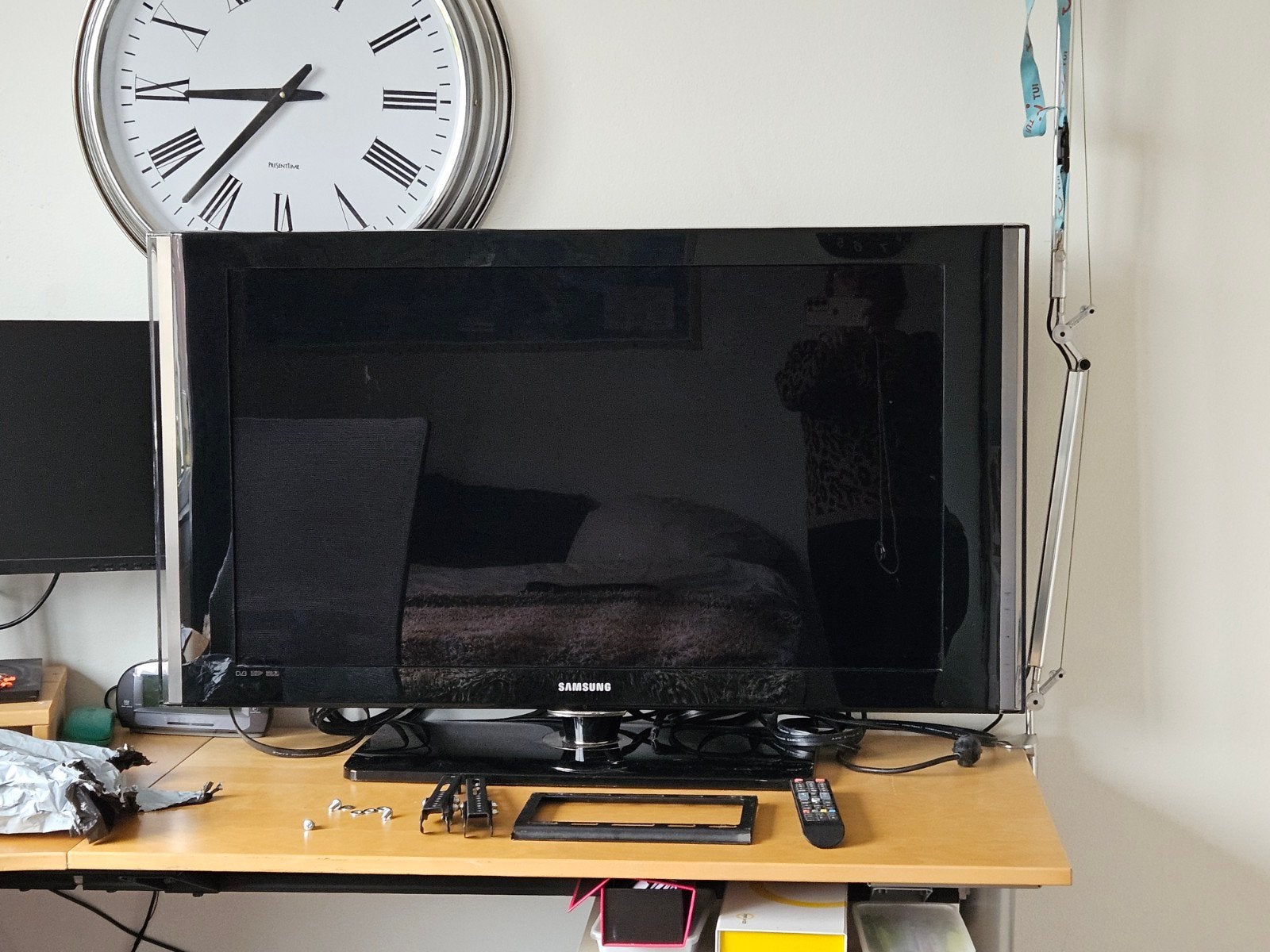 TV Samsung 40 inch LCD-tv inclusief voet en afstandsbedienin, Ophalen, Gebruikt, 50 Hz, Samsung