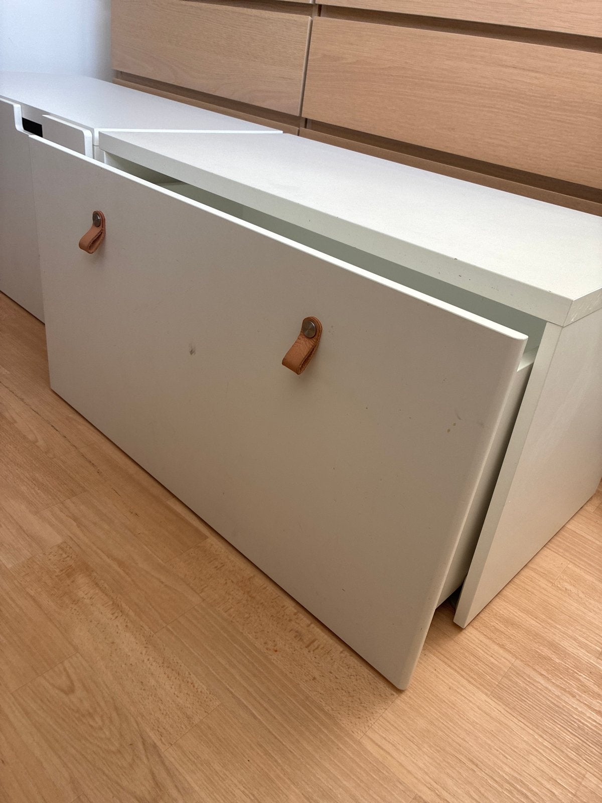 IKEA SMÅSTAD Speelgoedkist met bank, wit, Ophalen, Gebruikt, Kast