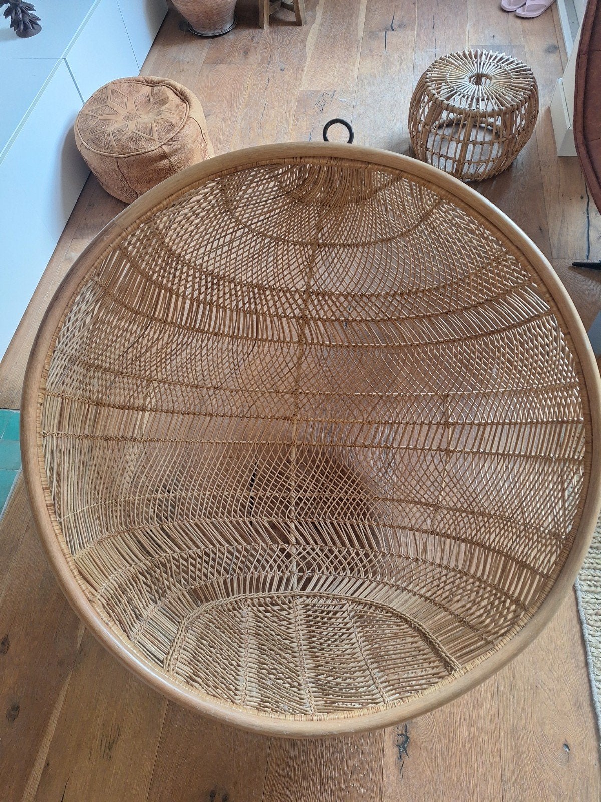 Mooie rotan hangstoel, Huis en Inrichting, Stoelen, Overige kleuren, Riet of Rotan, Zo goed als nieuw, Eén