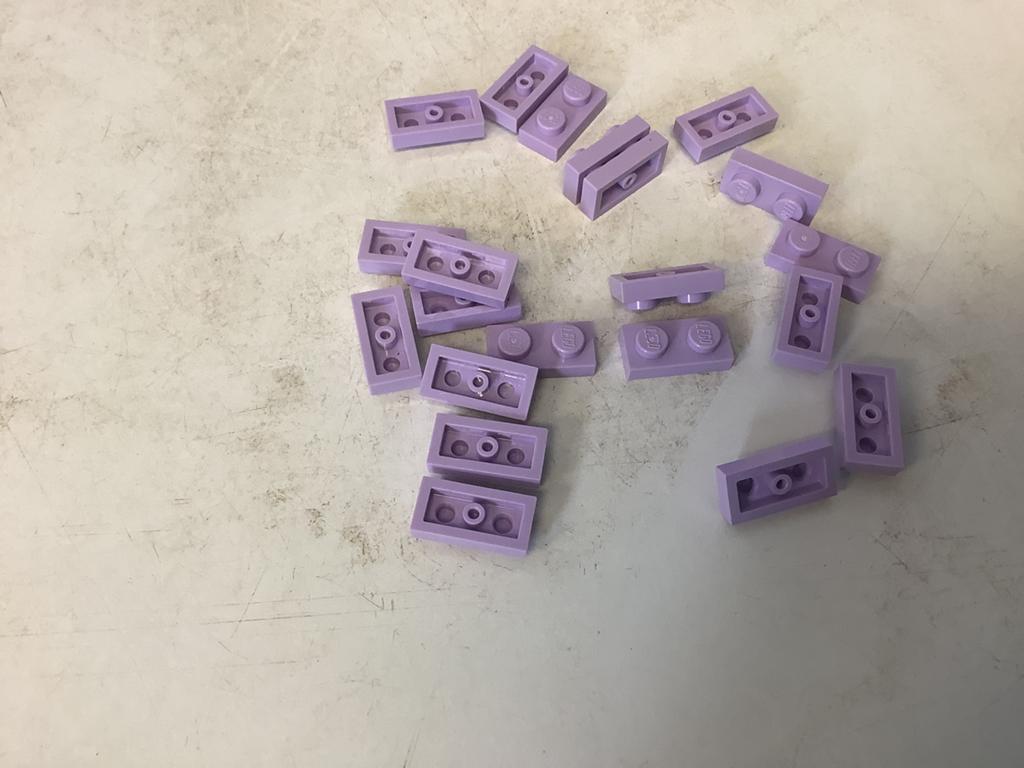 Lego plaat 1x2 lavendel, Ophalen of Verzenden, Gebruikt, Losse stenen, Lego