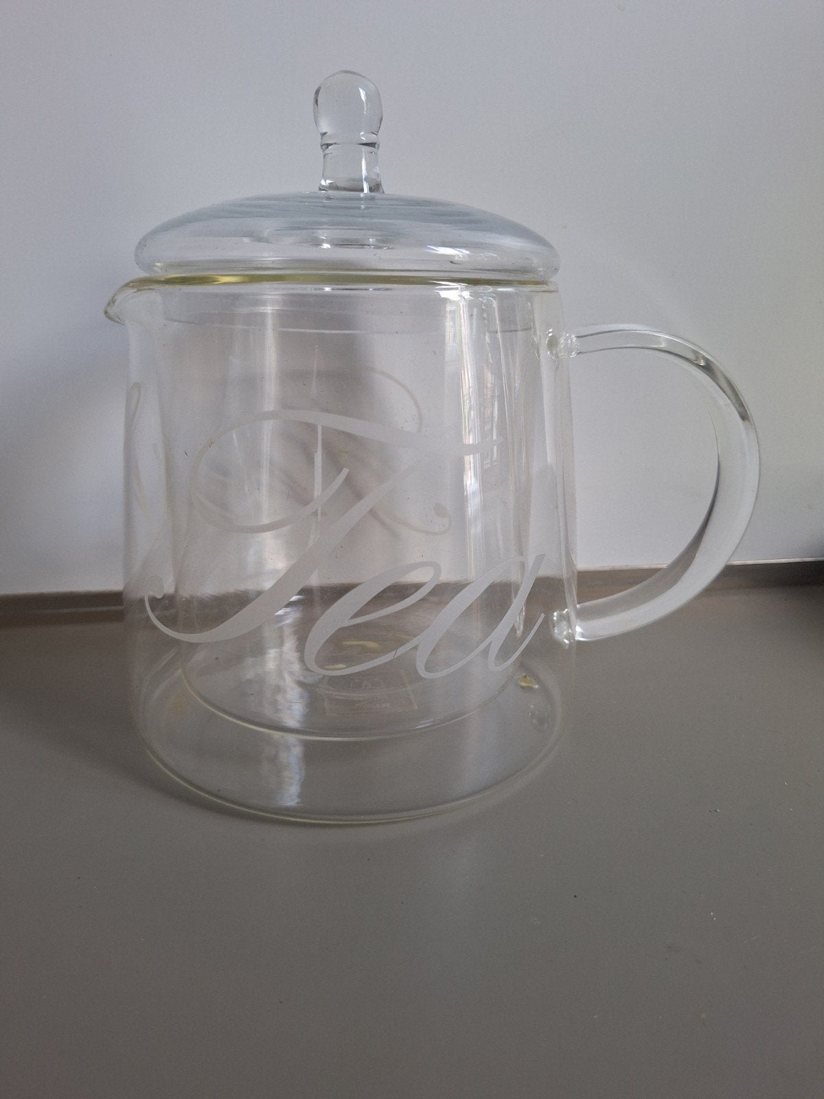 Riviera Maison dubbelwandige glazen theepot, Theepot/fluitketel, Glas, Ophalen of Verzenden, Zo goed als nieuw