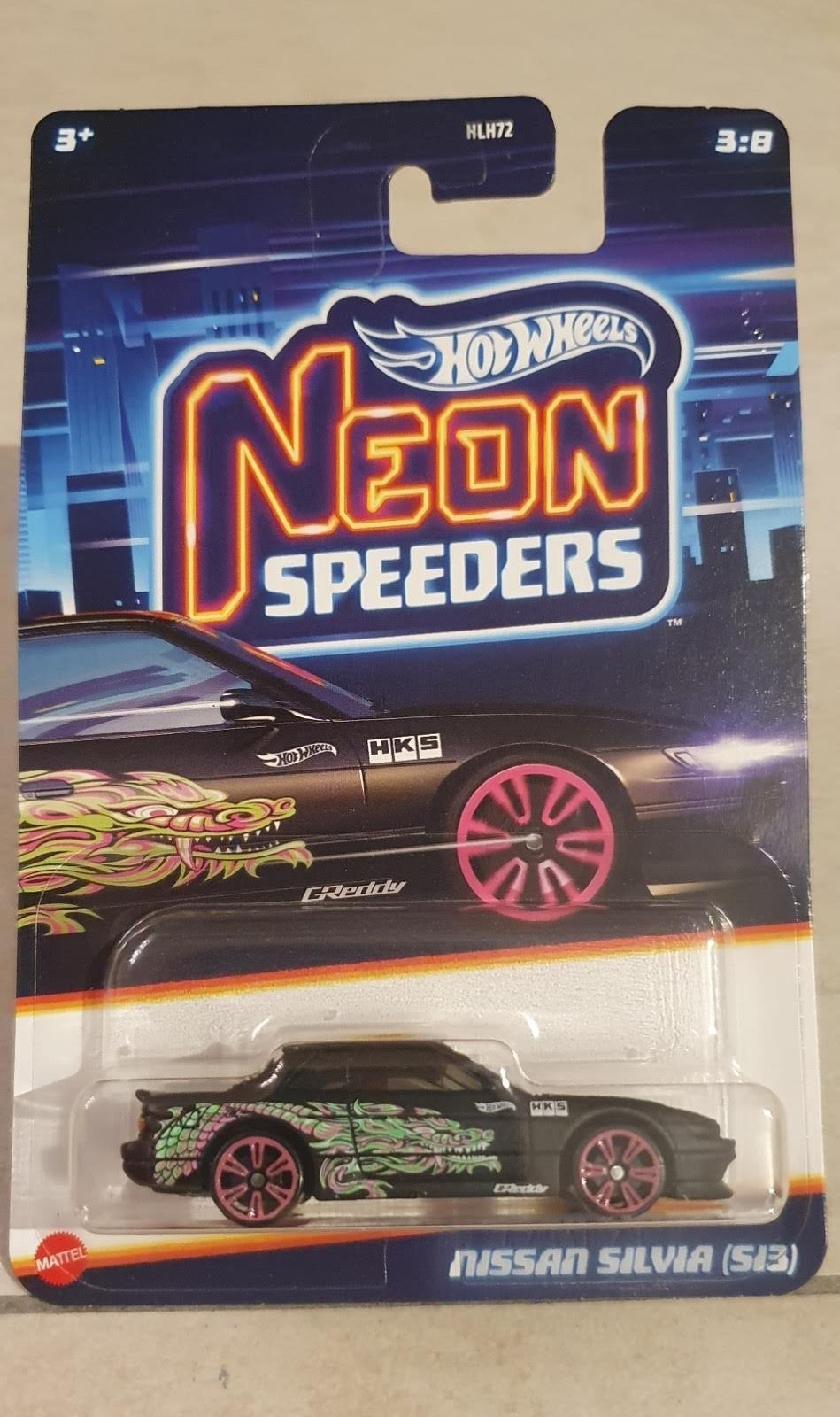 Hot Wheels Neon Speeders Nissan Silvia (S13) - Nieuw, Ophalen of Verzenden, Nieuw, Auto