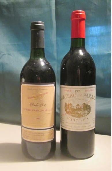2 prima Rode franse Wijnen van 1992, Frankrijk, Ophalen of Verzenden, Zo goed als nieuw, Rode wijn