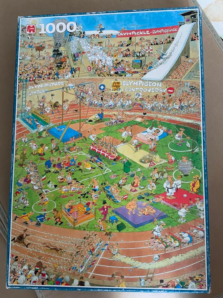 Jan van Haasteren “Olympics” 1000 stukjes., Ophalen of Verzenden, 500 t/m 1500 stukjes, Gebruikt, Legpuzzel