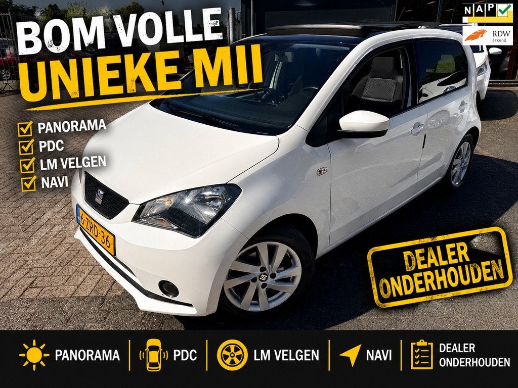 Seat Mii 1.0 Sport Dynamic/Pano/Stoelverwarming/Pdc/Lichtmet, Voorwielaandrijving, Euro 5, Stof, Gebruikt
