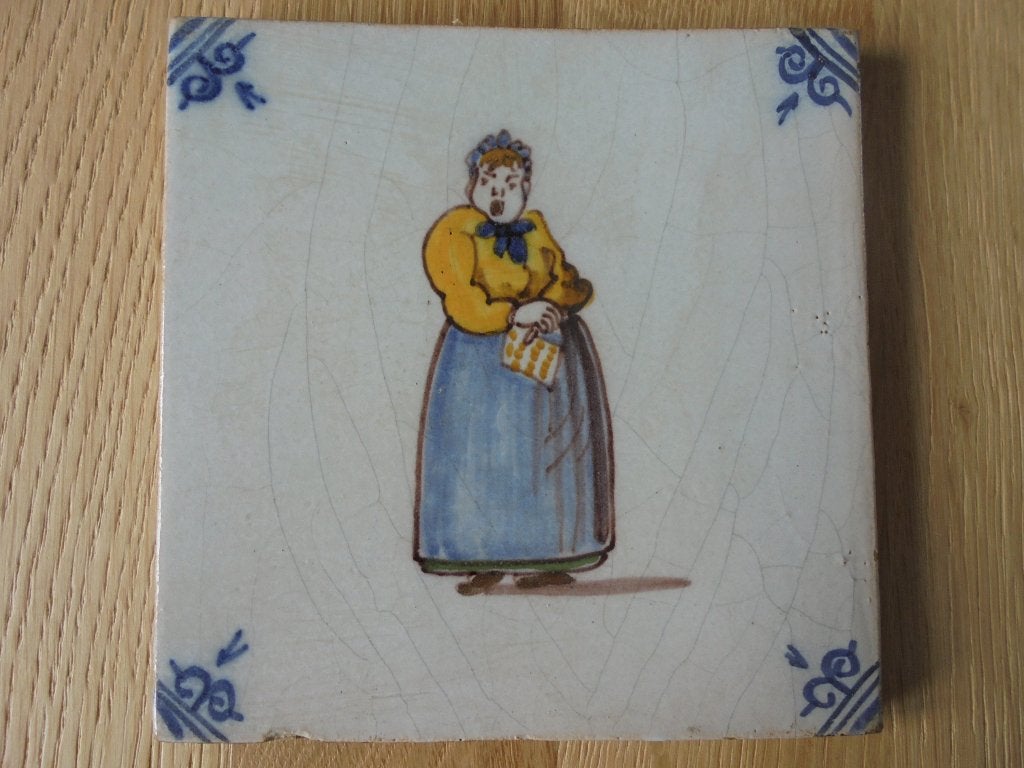 oude tegel Keukenmeid, Antiek en Kunst, Antiek | Wandborden en Tegels, Ophalen of Verzenden