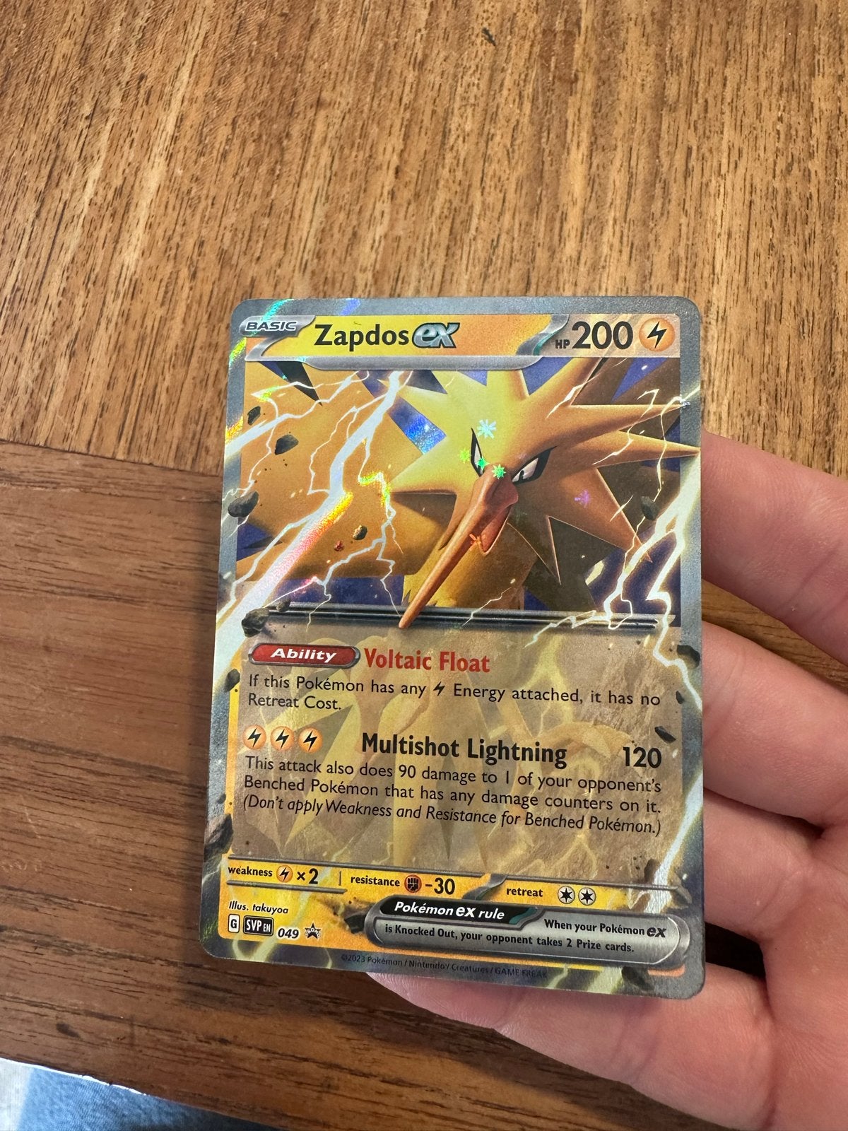 Zapdos EX Pokémon Kaart - Full Art Foil, Ophalen of Verzenden, Zo goed als nieuw, Losse kaart, Foil