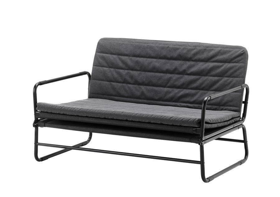IKEA LYCKSELE  2-zits slaapbank, donkergrijs, Ophalen, Eenpersoons, Zo goed als nieuw, 120 cm
