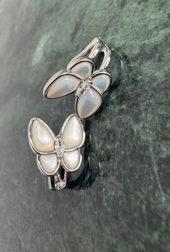 Van Cleef Arpels oorbellen zilver butterfly vlinder nieuw, Ophalen of Verzenden, Nieuw, Zilver