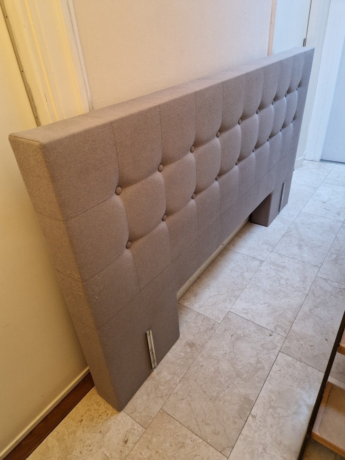 Hoofdbord Swiss Sense 200x140cm grijs voor bed 180cm breed, Ophalen, Gebruikt, Tweepersoons, 140 cm