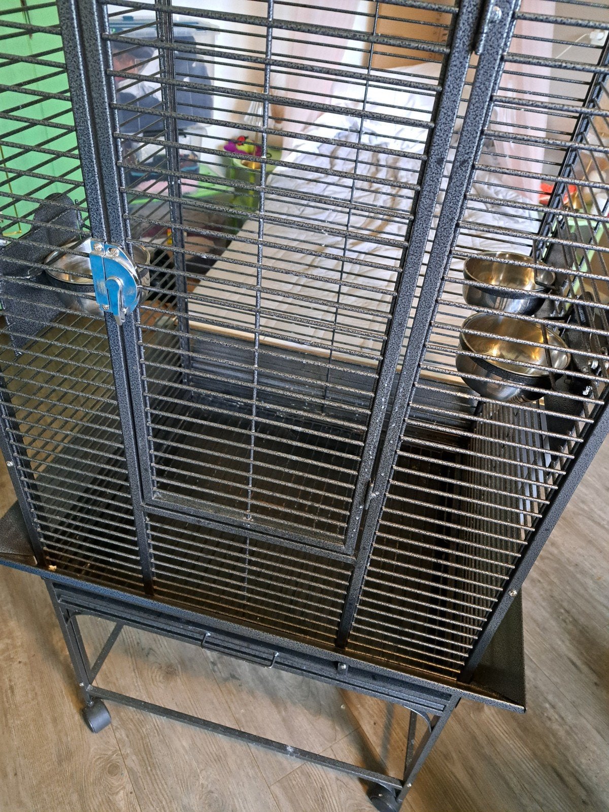grote vogelkooi zwart metaal merk keddoc, Ophalen, Zo goed als nieuw, Metaal, Vogelkooi
