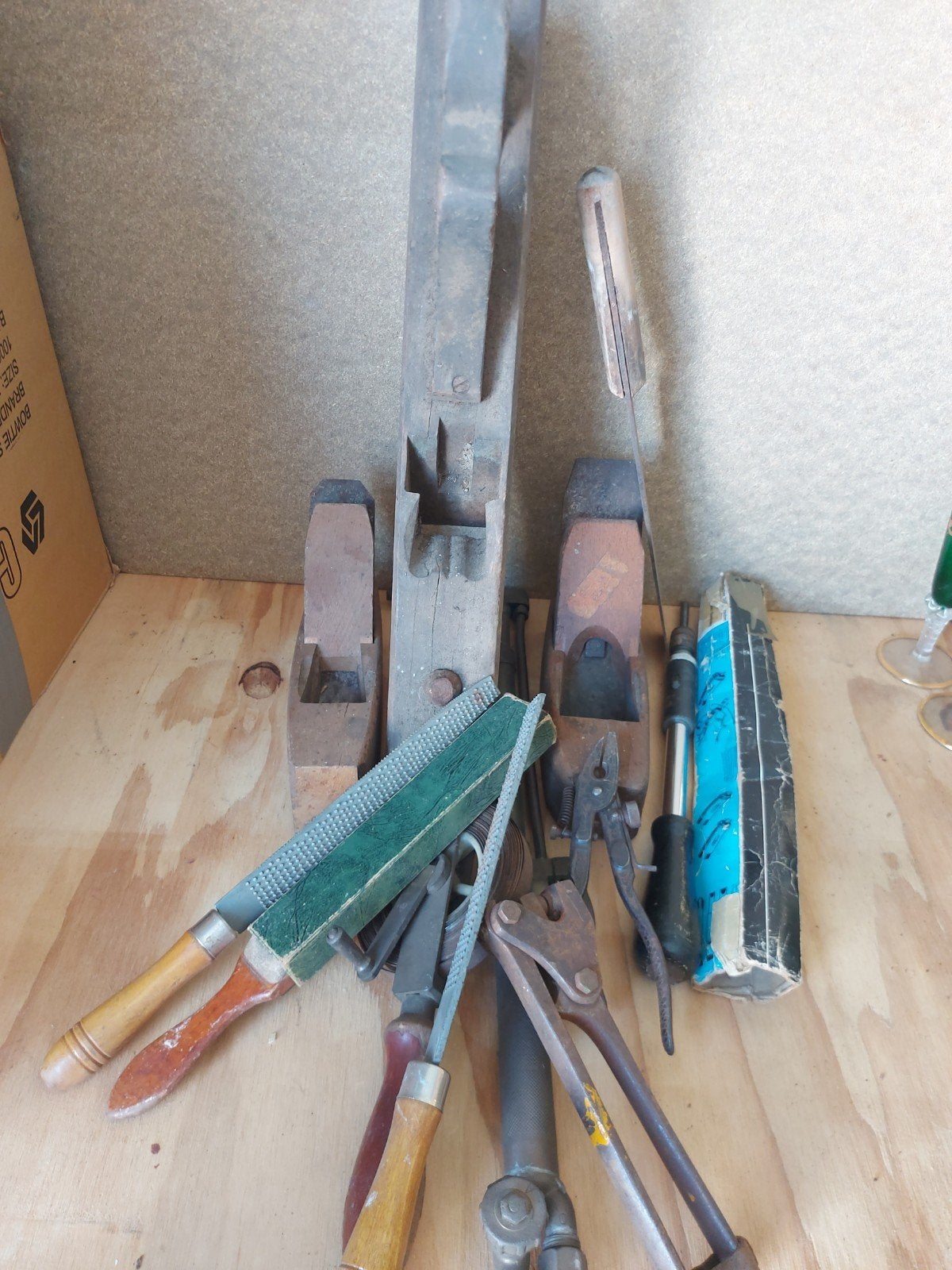 Vintage gereedschap set: schaven, raspen en tangen, Ophalen of Verzenden