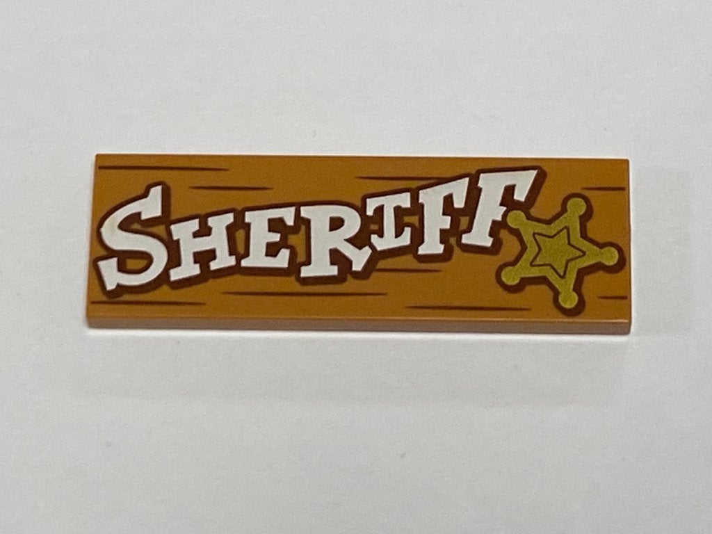 Nieuwe Lego 2x6 huidskleurige Sheriff tegel, Overige thema's, Lego, Nieuw, Ophalen of Verzenden