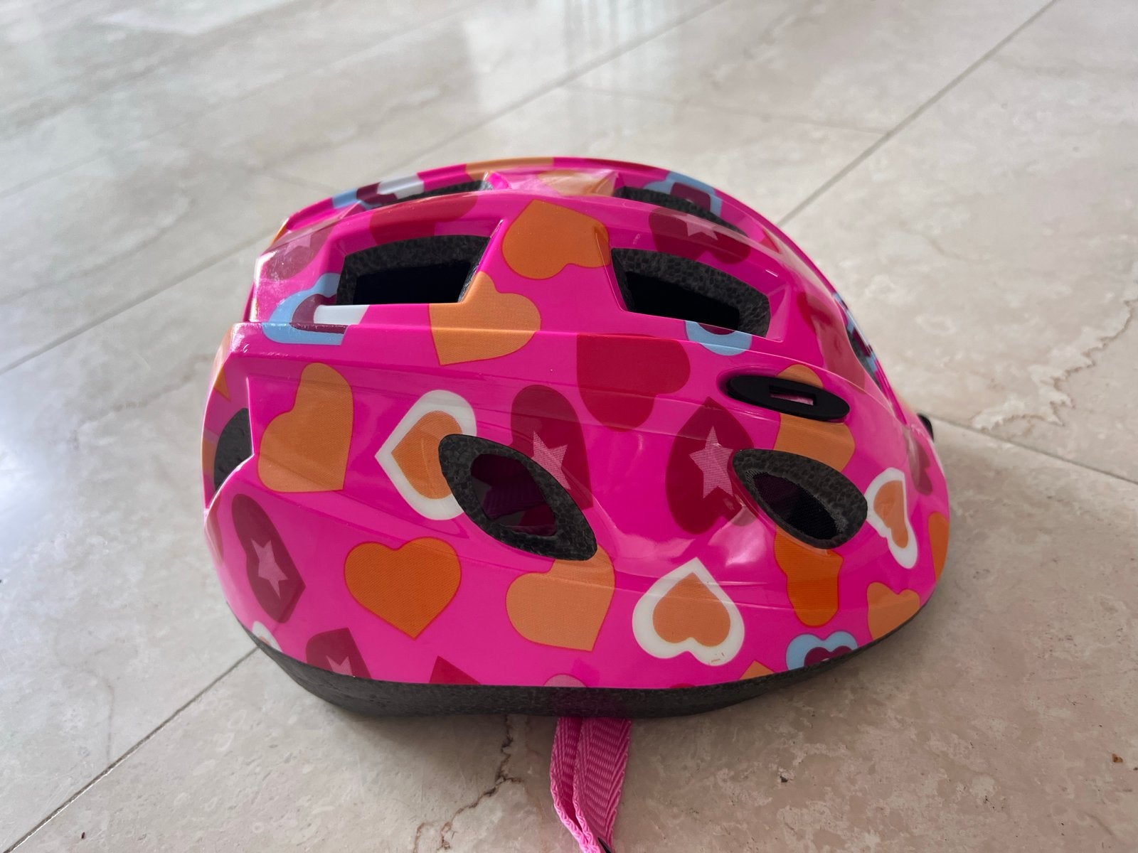 BBB Kinderfietshelm Roze met Hartjes en Sterren, Ophalen, Zo goed als nieuw, Overige maten, Meisje