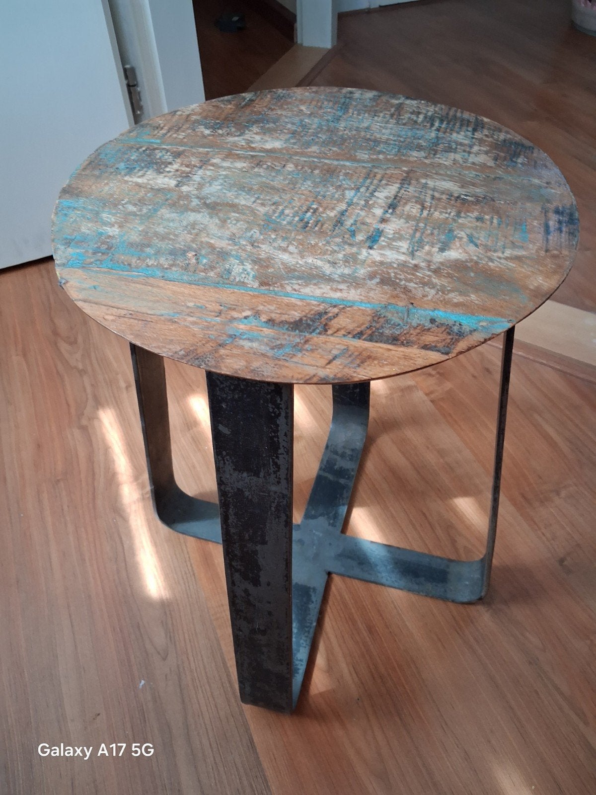 Robuuste bijzettafel, Minder dan 45 cm, Minder dan 55 cm, Rond, Ophalen of Verzenden