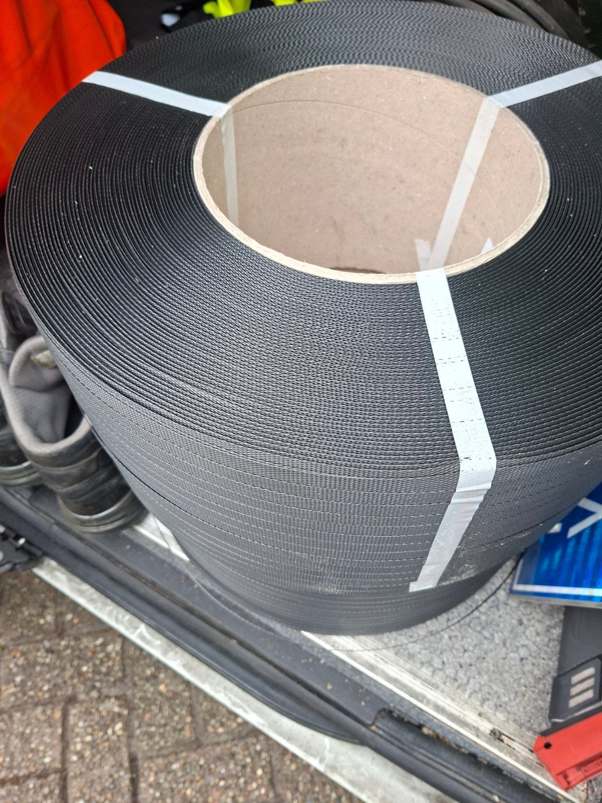 Omsnoeringsband PP 12mm x 3000m Zwart (2 rollen), Doe-het-zelf en Verbouw, Kratten en Dozen, Doos, Ophalen of Verzenden, Minder dan 40 cm