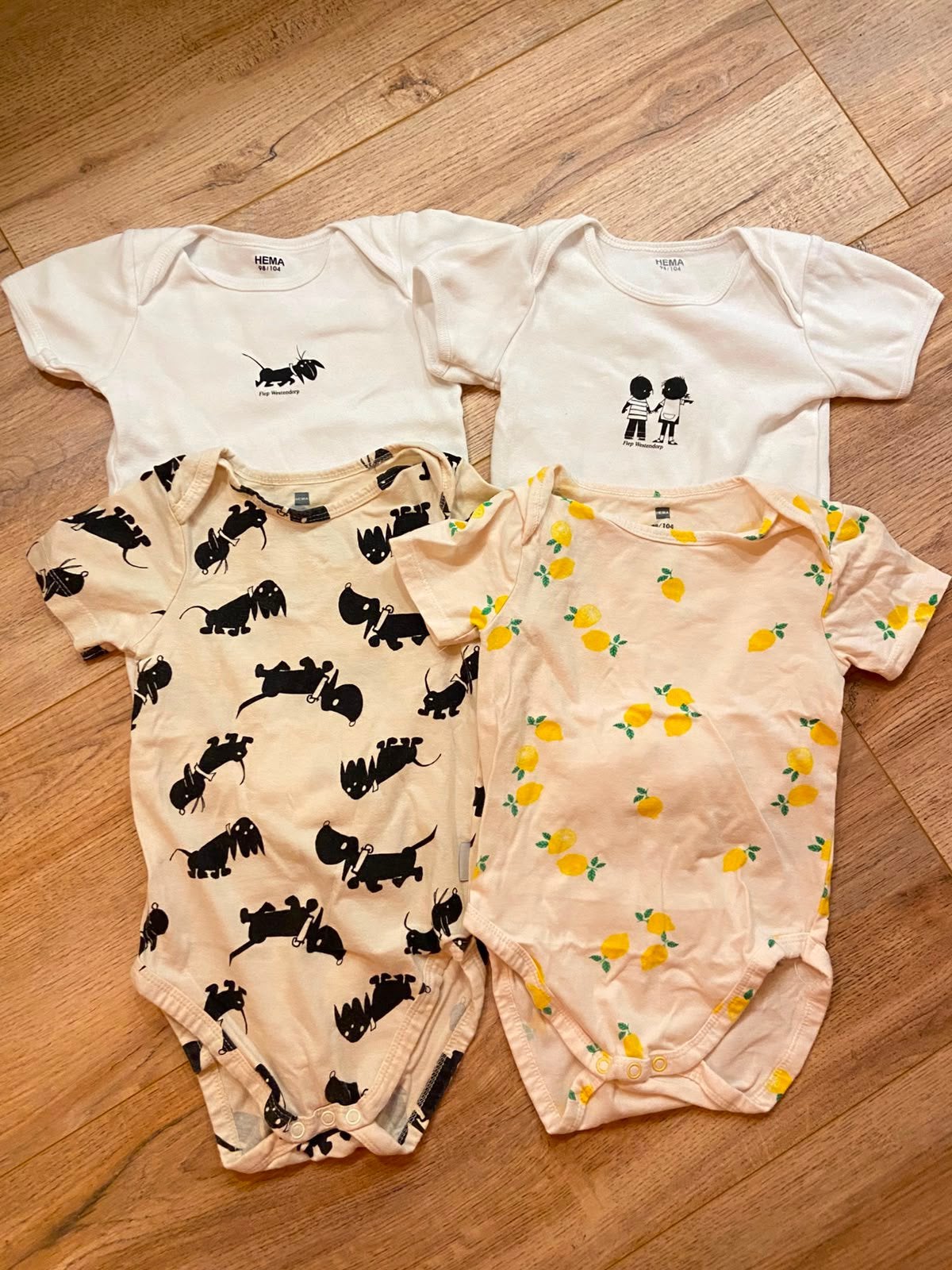 Hema romper set maat 98/104, Verzenden, Gebruikt, Meisje, Nacht- of Onderkleding